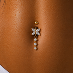 Golden Butterfly Drop Dangle Belly Ring
