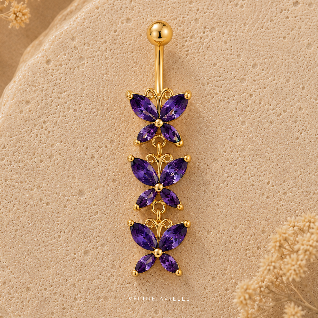 Violet Garden Dangle Belly Ring