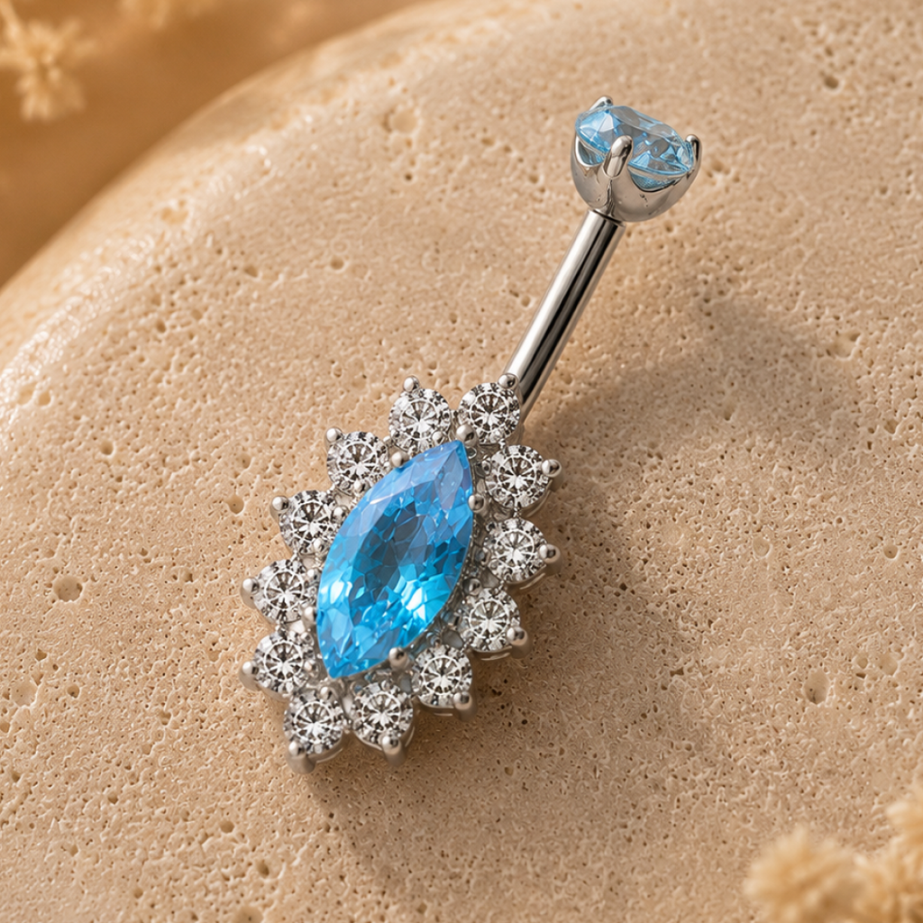 Ocean Marquise Dangle Belly Ring