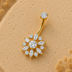 Golden Sun Bloom Belly Ring
