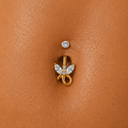 Golden Butterfly Loop Belly Ring