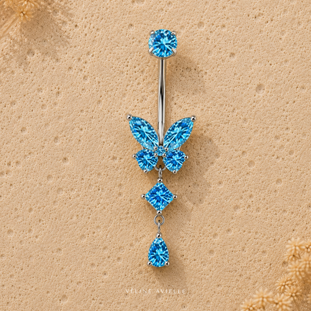 Ocean Butterfly Drop Dangle Belly Ring