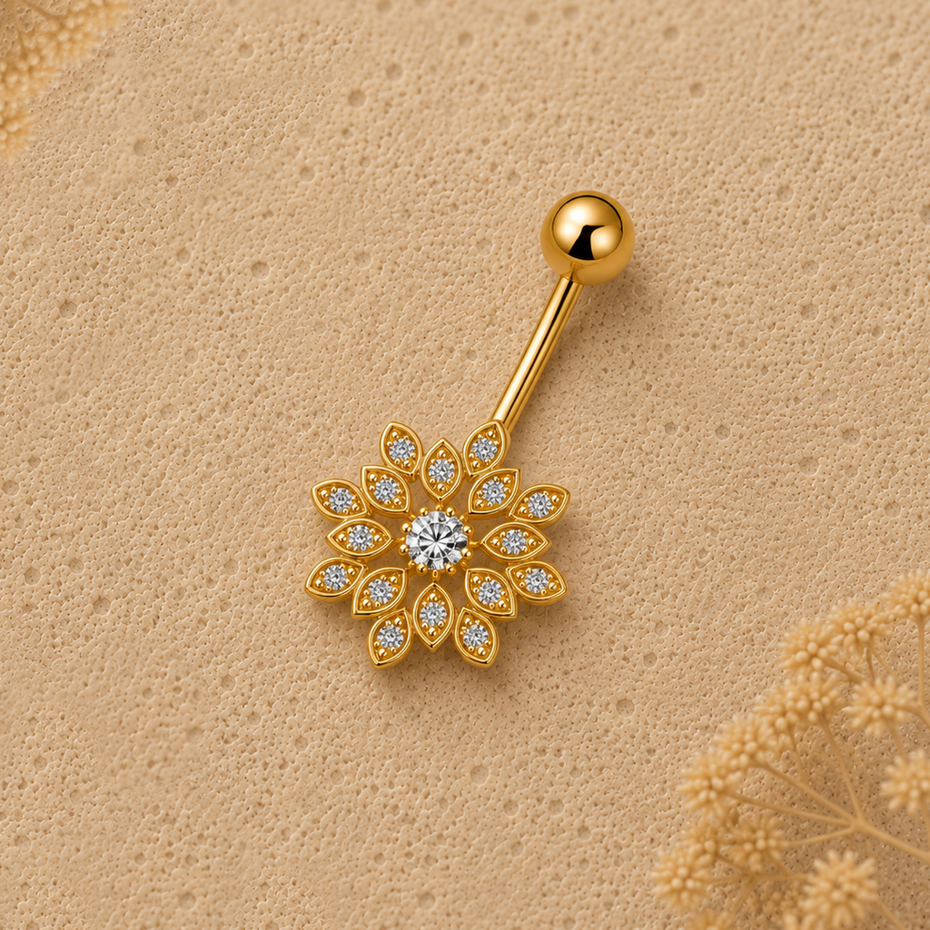 Golden Mandala Belly Ring