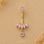 Rose Petal Drop Dangle Belly Ring