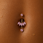 Rose Petal Drop Dangle Belly Ring